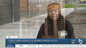 VIDEO: Man assaults two women working inside Pacific Beach Hotel