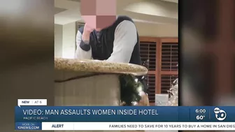 VIDEO: Man assaults two women working inside Pacific Beach Hotel