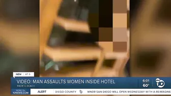 VIDEO: Man assaults two women working inside Pacific Beach Hotel