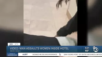 VIDEO: Man assaults two women working inside Pacific Beach Hotel