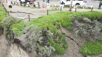 Crack on Pismo Beach bluff continues to widen