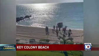 Migrants come ashore Tuesday morning in Key Colony Beach