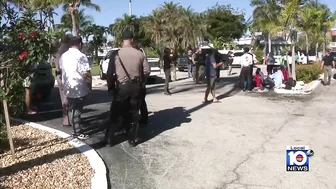 Migrants come ashore Tuesday morning in Key Colony Beach