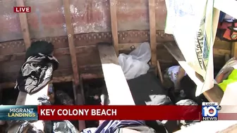 Migrants come ashore Tuesday morning in Key Colony Beach