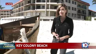 Migrants come ashore Tuesday morning in Key Colony Beach