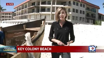 Migrants come ashore Tuesday morning in Key Colony Beach