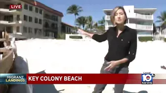 Migrants come ashore Tuesday morning in Key Colony Beach