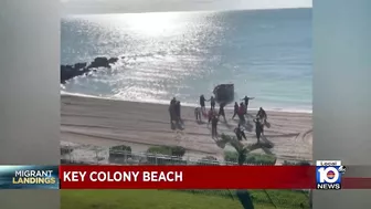 Migrants come ashore Tuesday morning in Key Colony Beach