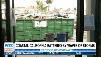 Soquel Creek Water Continues Raging into Capitola Beach, California