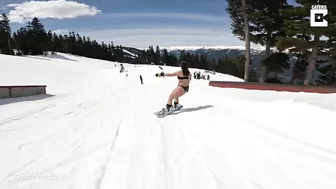 Snowboarding In A Bikini