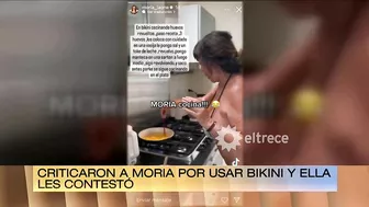 La foto de Moria en bikini que criticó una hater y la respuesta de la diva en malla haciendo huevos