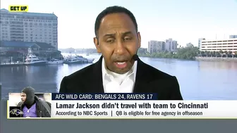 Stephen A. reacts to Lamar Jackson not traveling to Cincinnati | Get Up