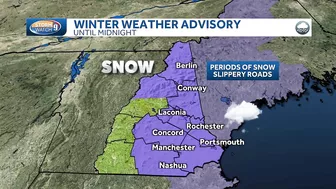 Video: Slippery travel conditions Monday morning as snow passes through New Hampshire