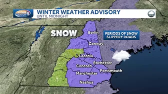 Video: Slippery travel conditions Monday morning as snow passes through New Hampshire