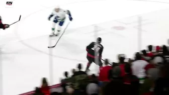 Canucks' Collin Delia Stretches Leg Out To Make Game-Saving Stop In Final Seconds Of OT