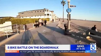 Growing battle over E-bikes on boardwalk in Newport Beach