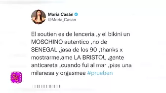 LA TAJANTE RESPUESTA DE MORIA CASÁN PORQUE LA ESCRACHARON EN BIKINI EN LA BRISTOL Y LA CRITICARON