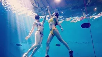 Deep Underwater Girl Swimming | Bikini Girls Swimming In Underwater 152 | Underwater Official 10M