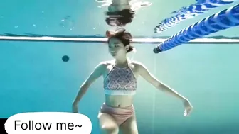 Deep Underwater Girl Swimming | Bikini Girls Swimming In Underwater 152 | Underwater Official 10M