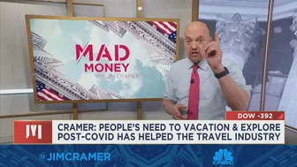 Jim Cramer explains what's driving the run in travel stocks