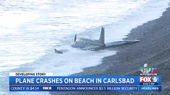 Plane Crashes On Beach In Carlsbad