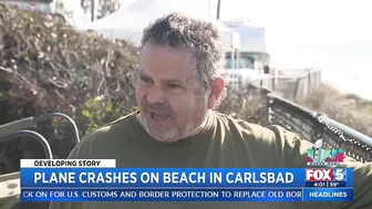 Plane Crashes On Beach In Carlsbad