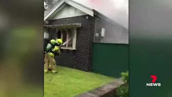 House fire at Ashbury stream live by firefighters | 7NEWS