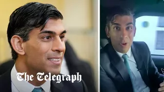 Rishi Sunak seen without a seatbelt in video message