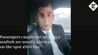 Rishi Sunak seen without a seatbelt in video message