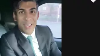 Rishi Sunak seen without a seatbelt in video message