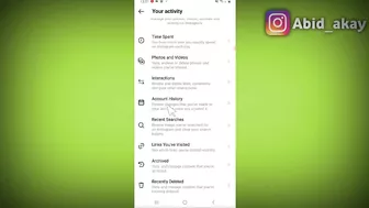 How to see account history in instagram