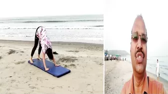 Foreigners practice Yoga at Yoga Village on Arambol beach!