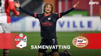 RODE KAART na roekeloze TACKLE ???? | Samenvatting FC Emmen - PSV