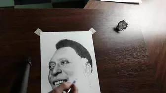 Pele Drawing Challenge On A Spinner - DP ART DRAWING