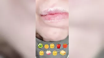 ASMR Satisfying Eating TikTok Emoji Food Challenge Tanghulu Frozen Honey Jelly Mukbang 먹방