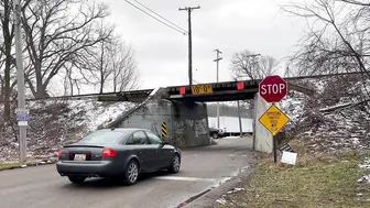 The flow of traffic as drivers travel under 116-year-old bridge in Kent County