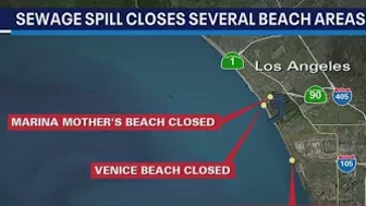 Several beaches closed due to sewage spill