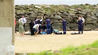 Video shows moment lightning strikes boy in ‘extreme freak accident’ on NSW beach | 9 News Australia