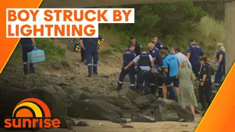 Boy survives being struck by lightning at a Wollongong beach | Sunrise