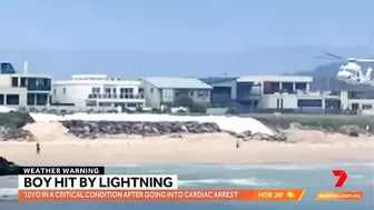 Boy survives being struck by lightning at a Wollongong beach | Sunrise