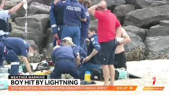 Boy survives being struck by lightning at a Wollongong beach | Sunrise