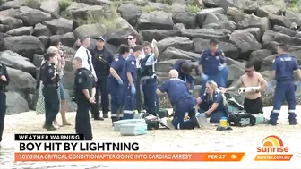 Boy survives being struck by lightning at a Wollongong beach | Sunrise