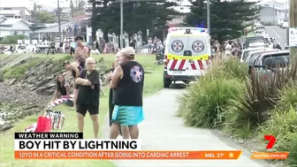 Boy survives being struck by lightning at a Wollongong beach | Sunrise