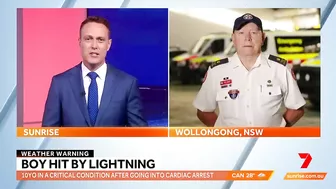 Boy survives being struck by lightning at a Wollongong beach | Sunrise