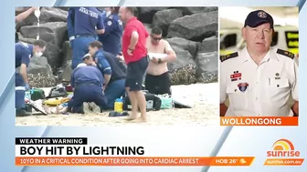 Boy survives being struck by lightning at a Wollongong beach | Sunrise