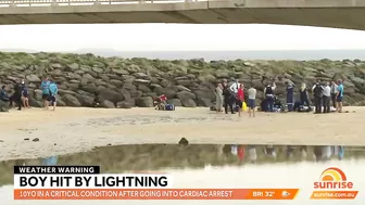 Boy survives being struck by lightning at a Wollongong beach | Sunrise