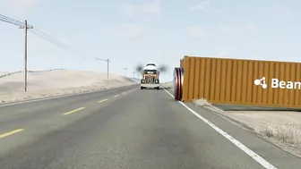 Cars vs Bollards - BeamNG.Drive