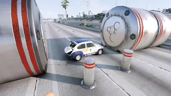 Cars vs Bollards - BeamNG.Drive