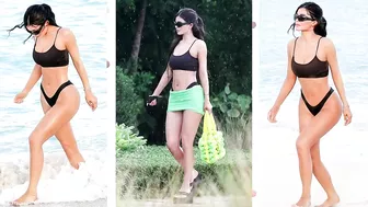 Kylie Jenner stuns in black bikini as she enjoys alone time on the beach