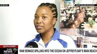 Raw sewerage spilling into the ocean on Jeffrey's Bay's main beach